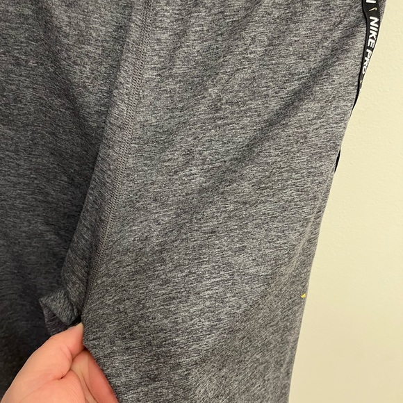 NikePro Gray Leggings with metallic gold and black trim SMALL - Picture 7 of 8